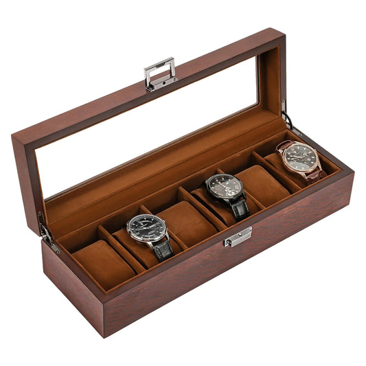 ProCase Wooden Watch Box for Men 6 Slot Watch - Stellmor