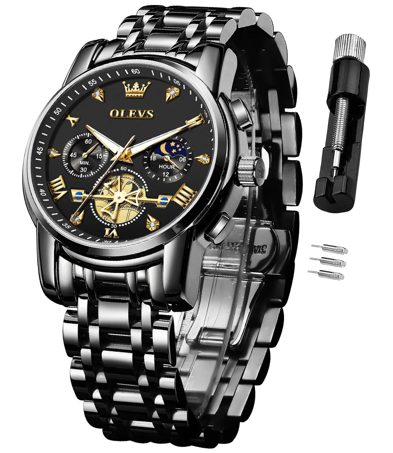 OLEVS Men's Stainless Steel Chronograph Quartz Watch - Stellmor