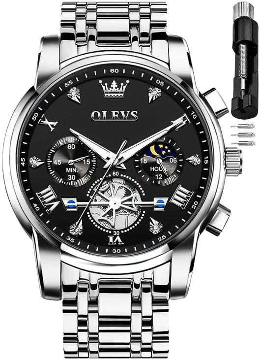 OLEVS Men's Luxury Chronograph Stainless Steel Watch - Stellmor