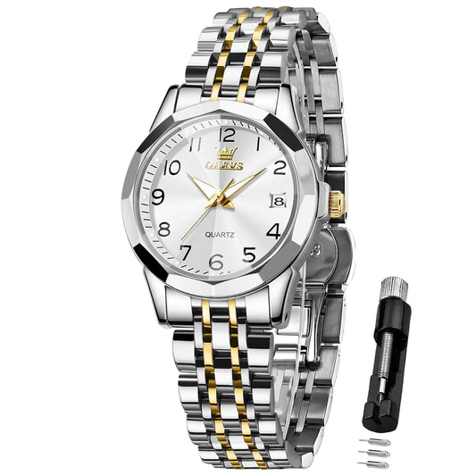 OLEVS Elegant Silver Women's Quartz Watch - Stellmor