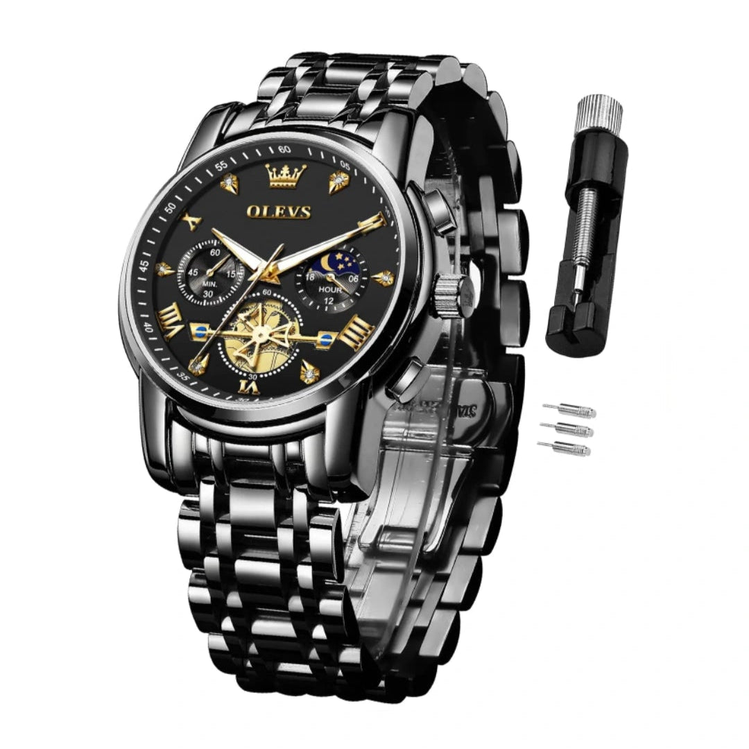 OLEVS Men's Stainless Steel Chronograph Quartz Watch - Stellmor